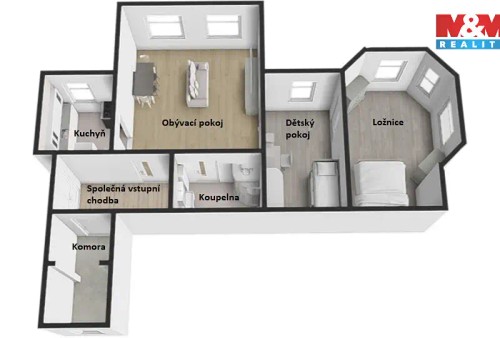 Prodaný byt 3+kk 56 m²