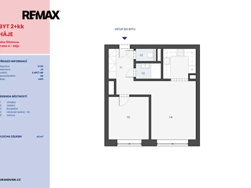 Prodej bytu 2+kk 43 m²