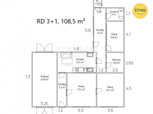 Prodej domu 43 m², pozemek 411 m²