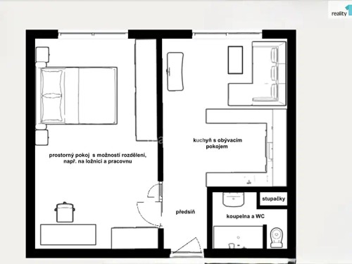 Prodej bytu 1+1 39 m²