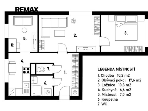 Prodej bytu 3+1 55 m²
