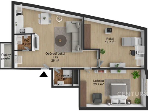 Prodej bytu 3+kk 76 m²
