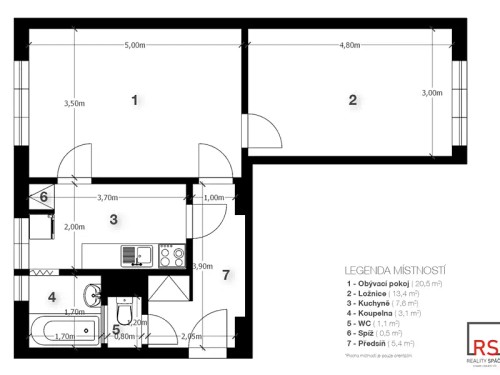 Prodej bytu 2+1 70 m²