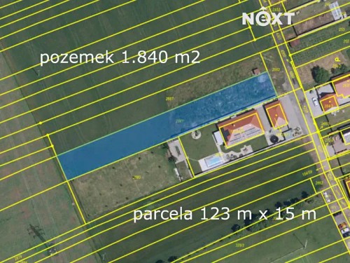 Prodej stavebního pozemku 1840 m²