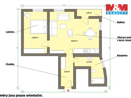 Prodaný byt 2+kk 53 m²