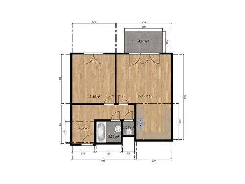 Prodaný byt 2+kk 57 m²