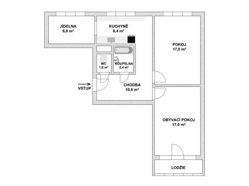 Prodaný byt 2+1 64 m²