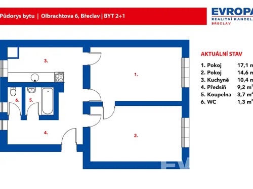 Prodaný  byt 2+1 65 m²