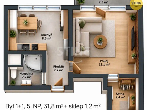 Prodej bytu 1+1 29 m²