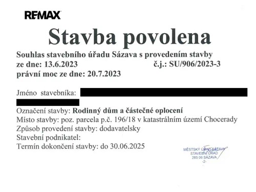 Prodej stavebního pozemku 1130 m²