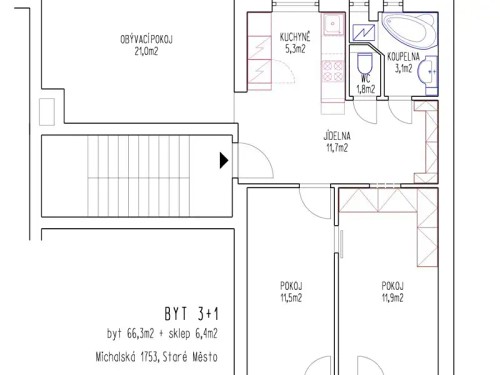 Prodaný byt 3+1 73 m²