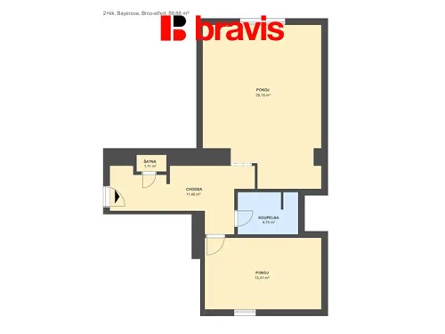 Prodaný byt 2+kk 60 m²