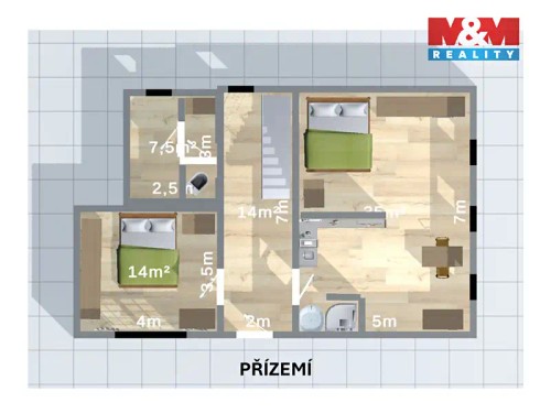 Prodej chalupy 105 m², pozemek 624 m²
