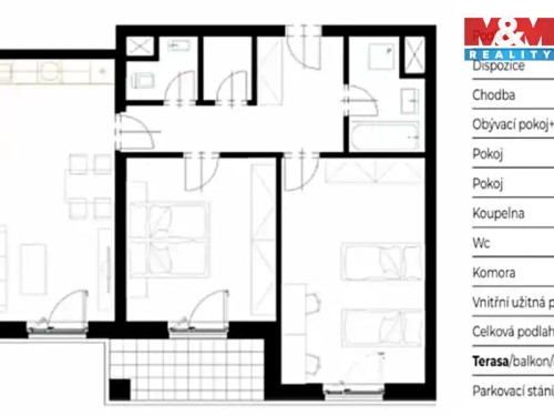 Prodaný byt 3+kk 73 m²