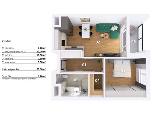 Prodej bytu 2+kk 52 m²