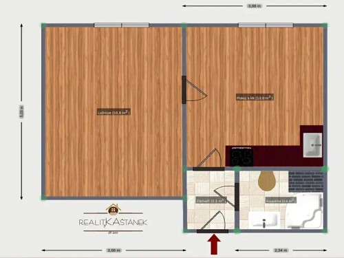 Prodej bytu 2+kk 35 m²