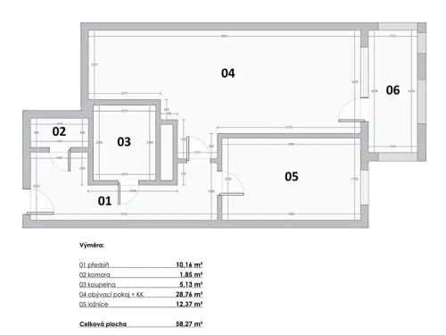 Prodej bytu 2+kk 58 m²