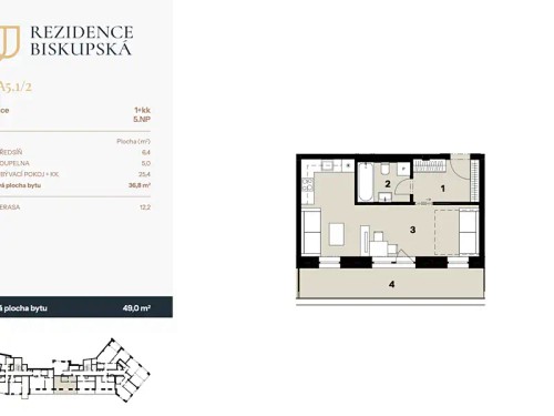 Prodej bytu 1+kk 36 m²