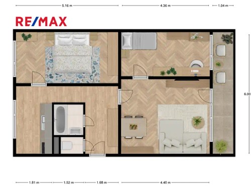 Prodej bytu 3+1 57 m²