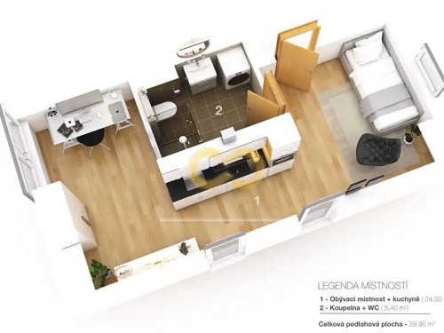 Prodej bytu 1+kk 33 m²