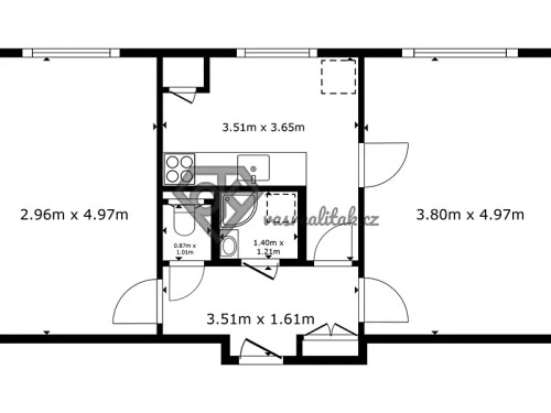 Prodej bytu 2+1 53 m²