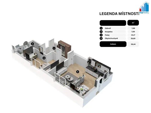 Prodej bytu 2+kk 59 m²