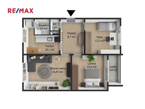 Prodaný  byt 3+1 66 m²