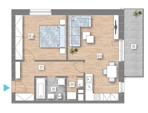Prodaný  byt 2+kk 56 m²