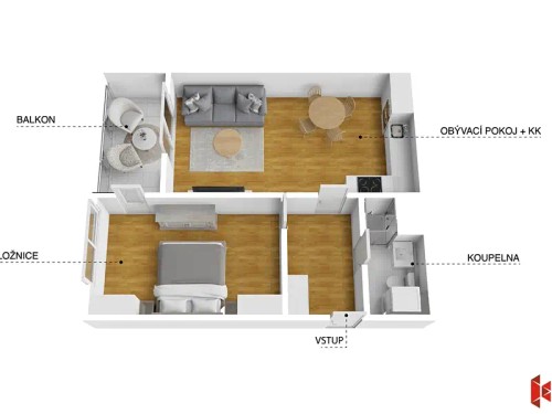 Prodej bytu 2+kk 53 m²