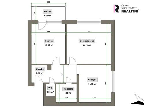 Prodaný byt 2+1 54 m²