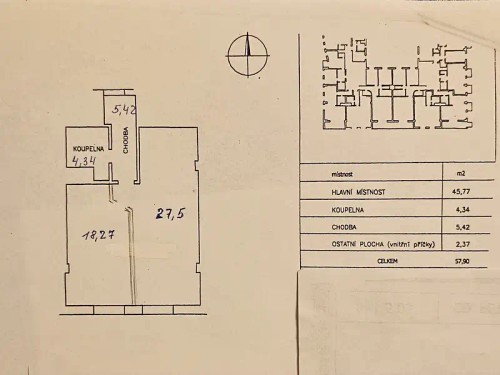 Prodaný  byt 2+kk 58 m²