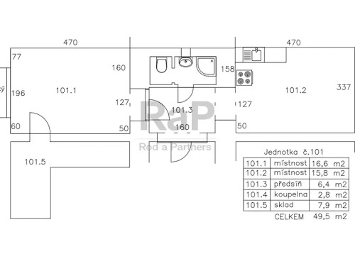 Prodej bytu 2+kk 49 m²