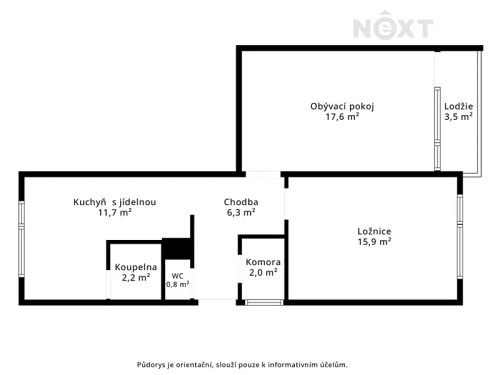 Prodej bytu 2+1 55 m²