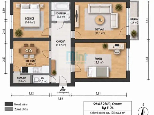 Prodej bytu 3+1 76 m²