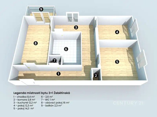 Prodej bytu 3+1 68 m²