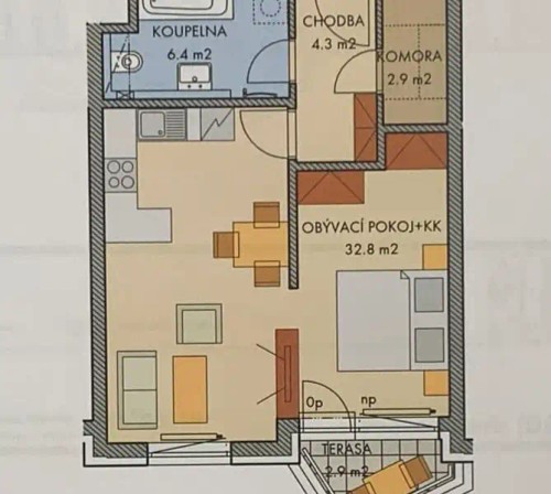 Prodaný byt 2+kk 48 m²