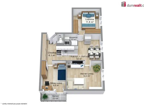 Prodej bytu 3+1 62 m²