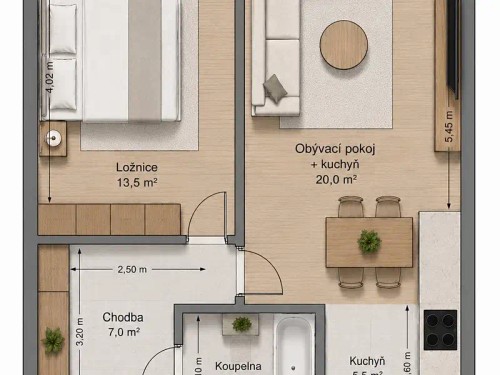 Prodej bytu 2+kk 47 m²