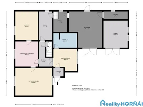 Prodaný  dům 126 m², pozemek 1212 m²
