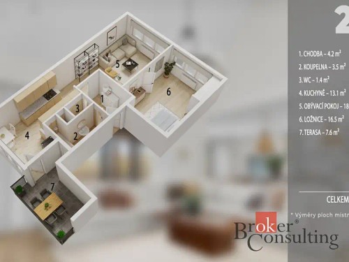 Prodej bytu 2+kk 61 m²