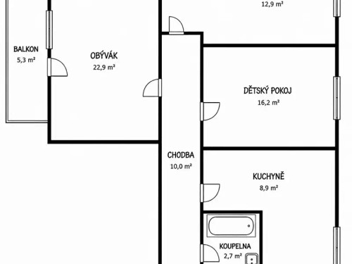 Prodej bytu 3+1 74 m²