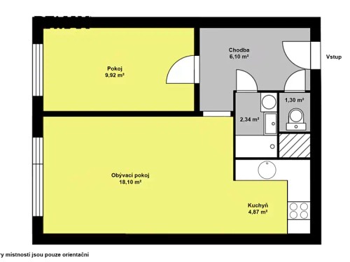 Prodaný  byt 2+kk 43 m²
