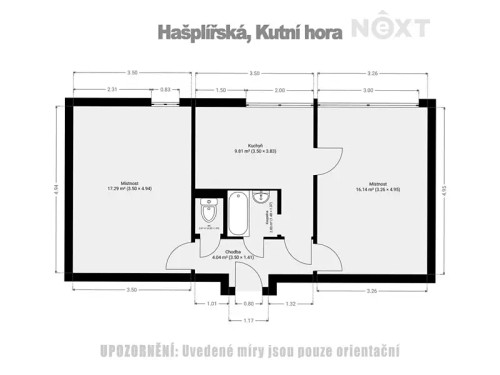 Prodej bytu 2+1 56 m²