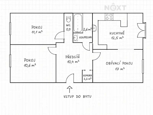 Prodaný byt 3+1 71 m²