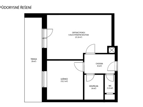 Prodaný  byt 2+kk 44 m²