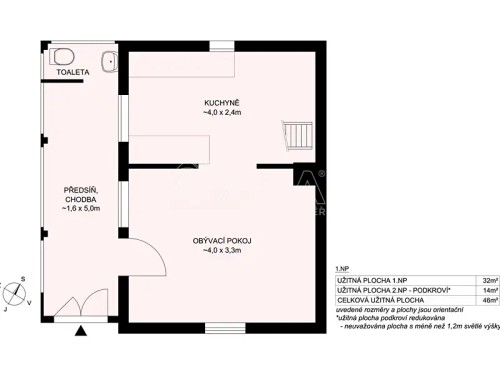 Prodej chaty 46 m², pozemek 701 m²