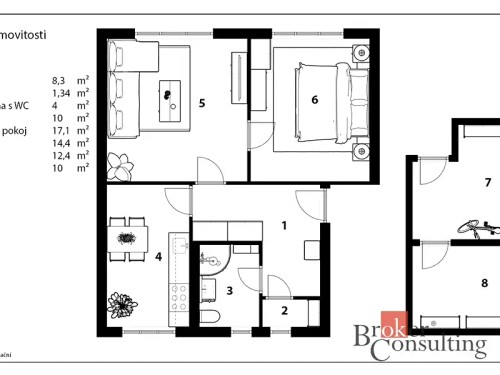 Prodej bytu 2+1 55 m²