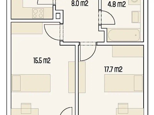 Prodaný  byt 2+1 57 m²