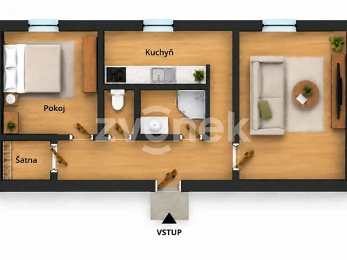 Prodej bytu 2+1 48 m²