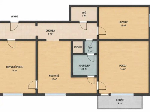 Prodej bytu 3+1 69 m²